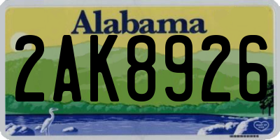 AL license plate 2AK8926