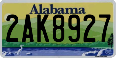 AL license plate 2AK8927