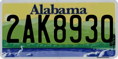 AL license plate 2AK8930