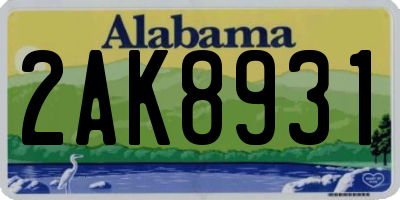 AL license plate 2AK8931