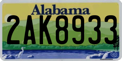 AL license plate 2AK8933