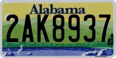 AL license plate 2AK8937