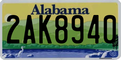 AL license plate 2AK8940
