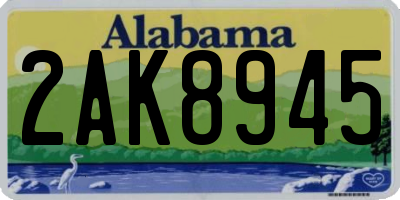 AL license plate 2AK8945