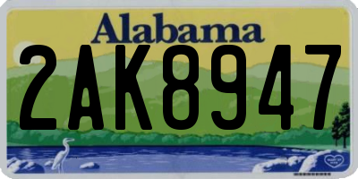 AL license plate 2AK8947