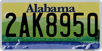 AL license plate 2AK8950