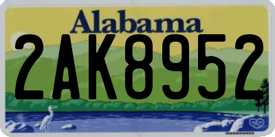 AL license plate 2AK8952