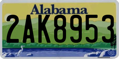 AL license plate 2AK8953
