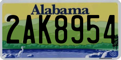 AL license plate 2AK8954