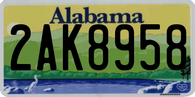 AL license plate 2AK8958