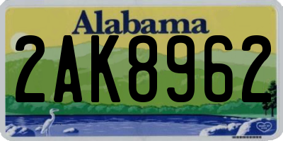 AL license plate 2AK8962