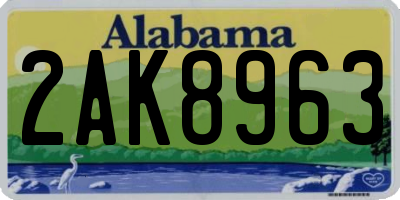 AL license plate 2AK8963