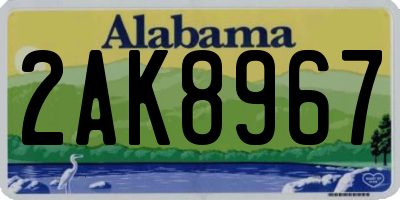 AL license plate 2AK8967