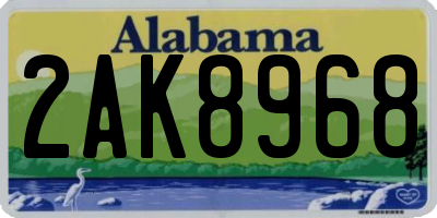 AL license plate 2AK8968