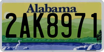 AL license plate 2AK8971