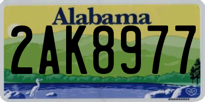 AL license plate 2AK8977