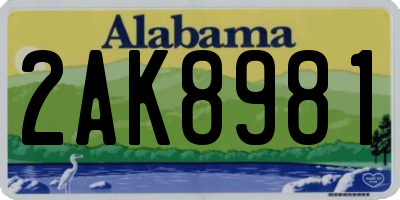 AL license plate 2AK8981