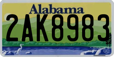 AL license plate 2AK8983