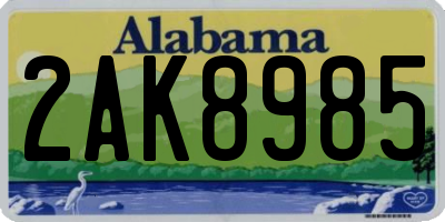AL license plate 2AK8985