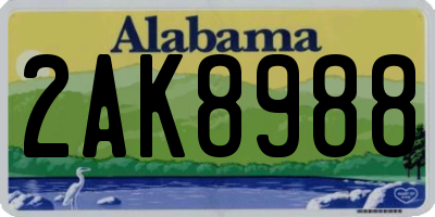 AL license plate 2AK8988