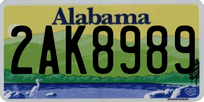 AL license plate 2AK8989
