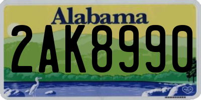AL license plate 2AK8990