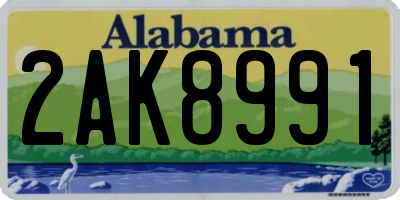 AL license plate 2AK8991