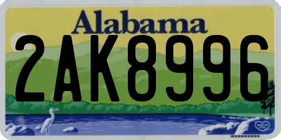 AL license plate 2AK8996