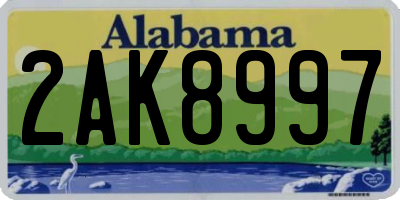 AL license plate 2AK8997