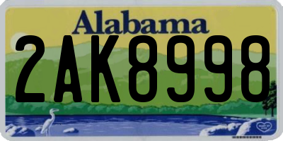 AL license plate 2AK8998