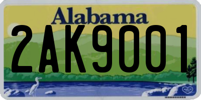 AL license plate 2AK9001
