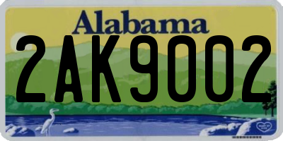 AL license plate 2AK9002