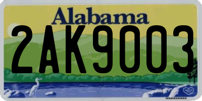 AL license plate 2AK9003