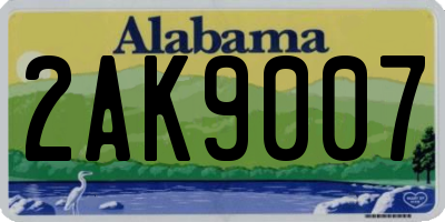 AL license plate 2AK9007