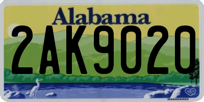 AL license plate 2AK9020