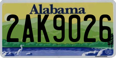 AL license plate 2AK9026