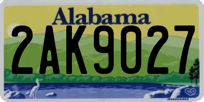 AL license plate 2AK9027