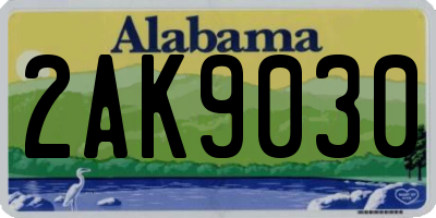 AL license plate 2AK9030