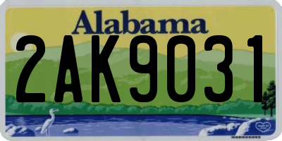 AL license plate 2AK9031