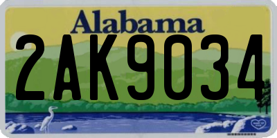 AL license plate 2AK9034
