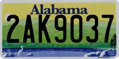 AL license plate 2AK9037