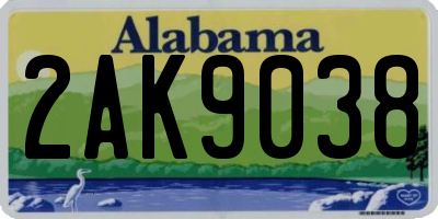 AL license plate 2AK9038