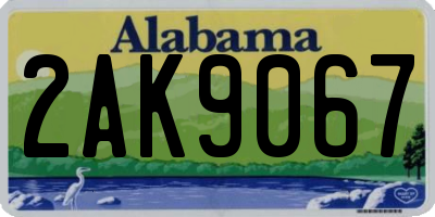 AL license plate 2AK9067