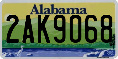 AL license plate 2AK9068