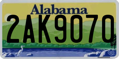 AL license plate 2AK9070