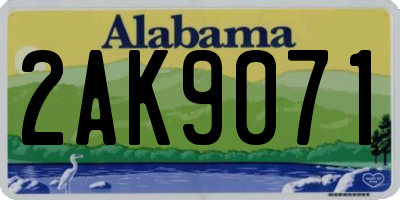 AL license plate 2AK9071