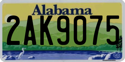 AL license plate 2AK9075