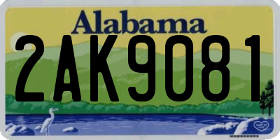 AL license plate 2AK9081