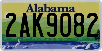 AL license plate 2AK9082