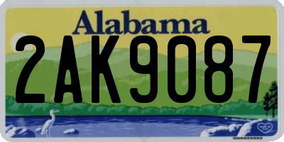 AL license plate 2AK9087